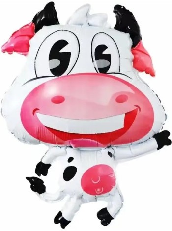 Фольга шар фигура Веселая корова (надув воздухом) 24"/61 см Китай