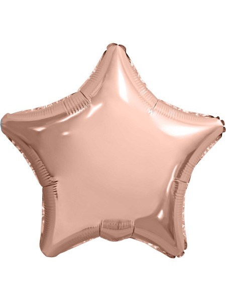 Фольга шар Звезда 9"/23 см цвет розовое золото набор 5 шт Aqura