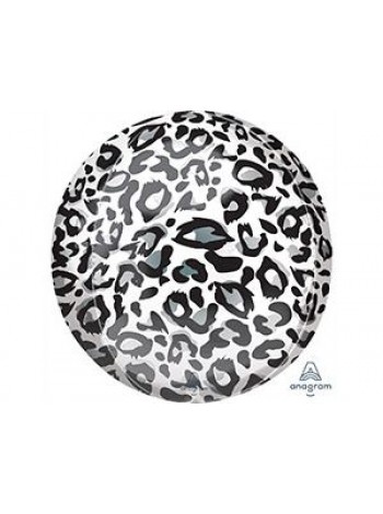 Фольга шар 3D Сфера б/рис 16"/40 см Снежный Барс