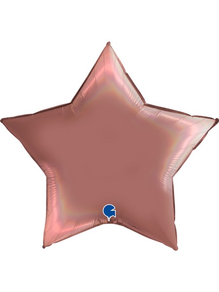 Фольга шар Звезда 36"/91 см Розовое золото голография Grabo