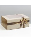 Коробка кондитерская 25 х17 х10 см на 6 шт Золотой бант для капкейка