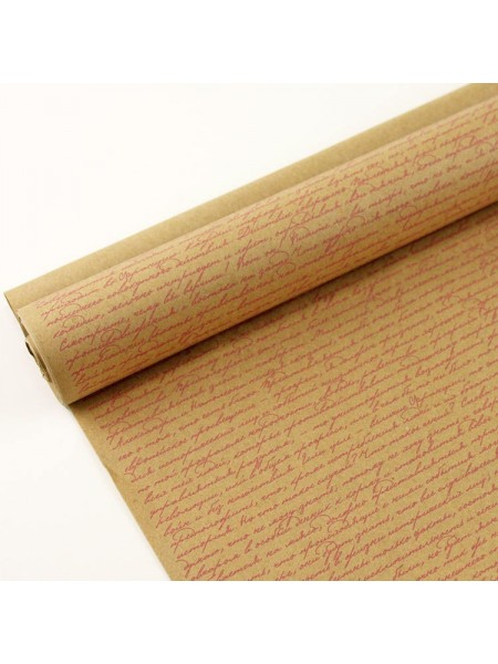 Бумага крафт 72 см х10 м Письмо цвет розовый