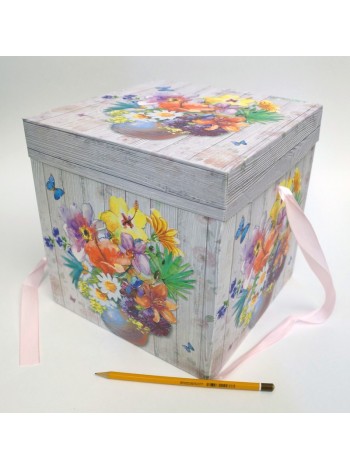 Коробка складная 22 х22 х22 см Цветы YXL-5013L-3