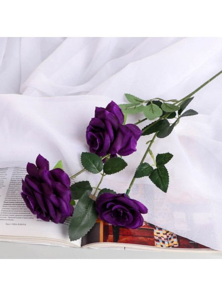 Роза тройная 61 см d-6 см цвет фиолетовый