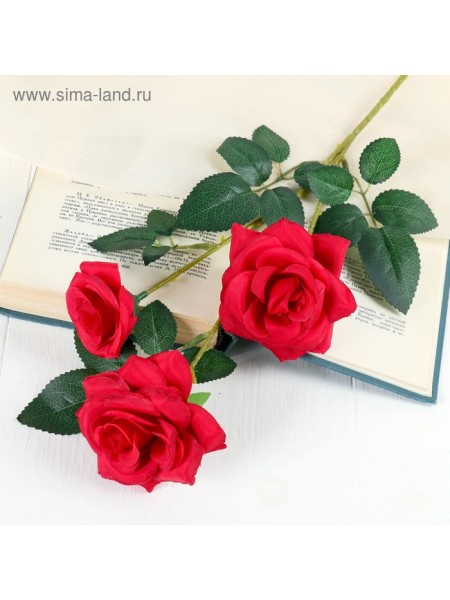 Роза тройная 61 см d-6 см цвет красный