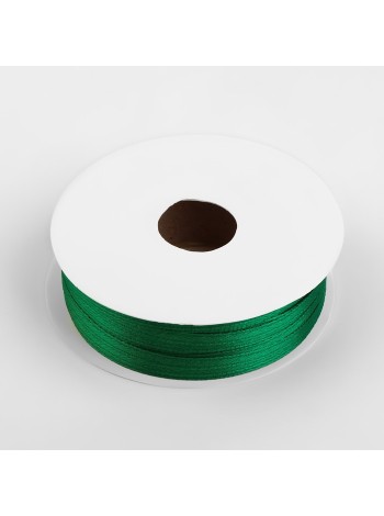 Лента атлас 0,3 см х33 ярд цвет зеленый №127