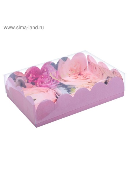 Коробка кондитерская 20 х30 х8 см с PVC крышкой Прекрасные грезы для печенья 1/5