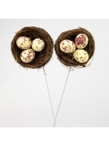 Гнездо с яйцами на вставке набор 2 шт 26 х5 см цвет в ассортименте Арт. h24s-785Y