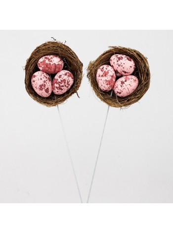 Гнездо с яйцами на вставке набор 2 шт 26 х5 см цвет в ассортименте Арт. h24s-785NAT