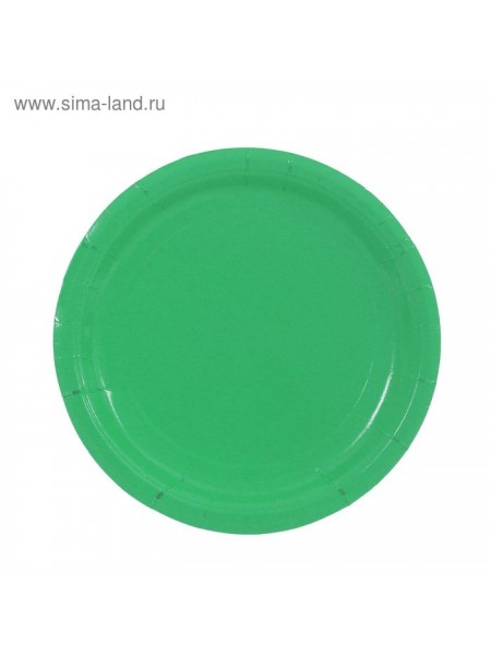 Тарелка бумага 10 шт 18 см цвет зеленый