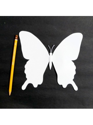 Бабочка на магните набор 10 шт 16 х 18 см пластик цвет белый