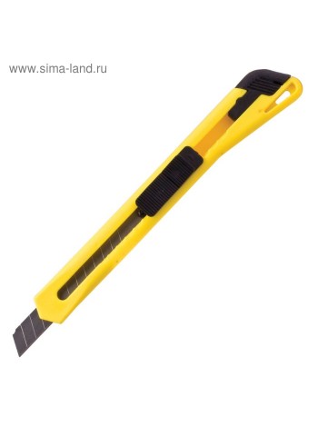 Нож канцелярский BRAUBERG 9 мм фиксатор упаковка европодвес цвета микс