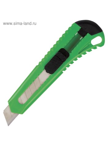 Нож канцелярский BRAUBERG 18 мм фиксатор упаковка европодвес цвета микс