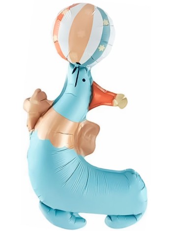 Фольга шар фигура мини Цирк Веселый тюлень 15"/38 см с клапаном Китай 5 шт в упак