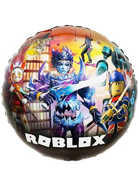 Фольга шар Круг Блоки, Любимая игра дизайн №5 18"/45 см 1шт