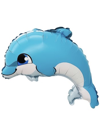 Фольга шар фигура мини Маленький дельфин 13"/33 см с клапаном Китай 5 шт в упак