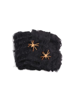 Паутина с 2 пауками набор цвет черный Хэллоуин HS-19-5