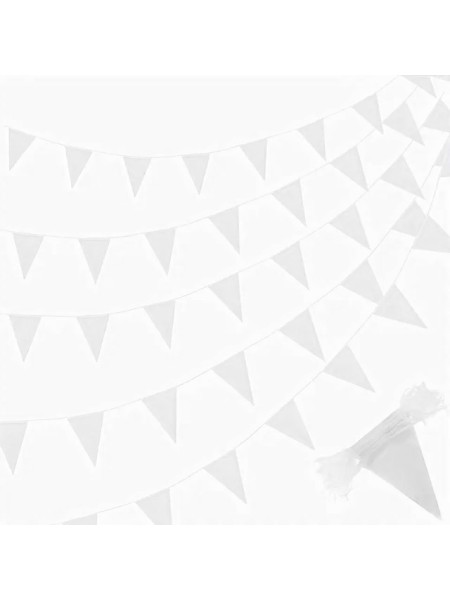 Гирлянда Флажки 1000 см 20 деталей 30 х20 см полиэтилен цвет белый HS-27-15