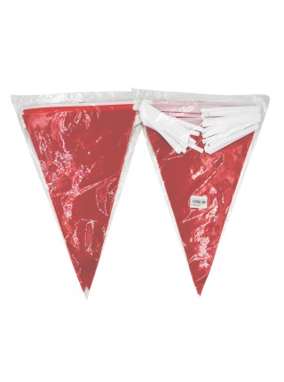 Гирлянда Флажки 1000 см 20 деталей 30 х20 см полиэтилен цвет красный HS-27-15