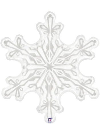 Фольга шар фигура Снежинка , прозрачный 38"/97 см Grabo