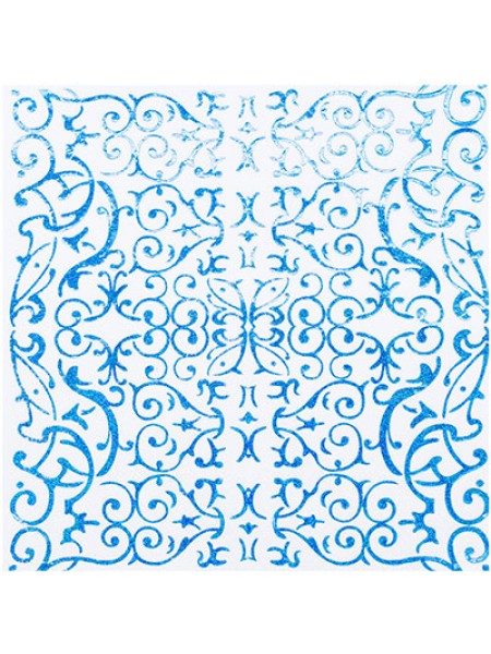 Салфетка голография голубая 33 х 33 см набор 6 шт