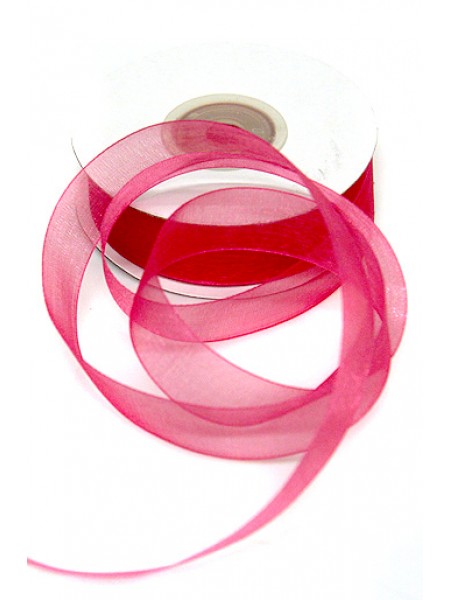 Лента шифон 1,8 см х22 м 18/60 цвет ярко-розовый (азалия)