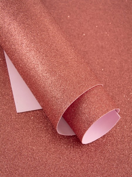 Фоамиран 1,5 мм 60 х70 см с глиттером цвет светло-розовый GL-EVA-028