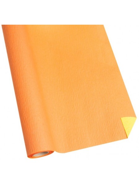 Бумага рельефная 50 см х5 м двухсторонняя цвет оранжевый/желтый NWPW -03