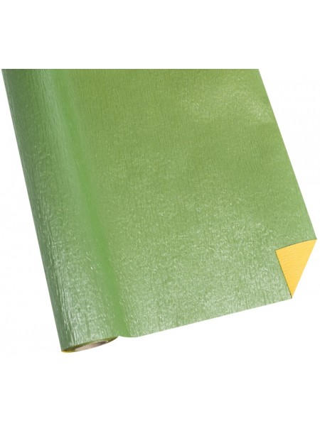 Бумага рельефная 50 см х5 м двухсторонняя перламутровая цвет оливковый/желтый NWPW -20