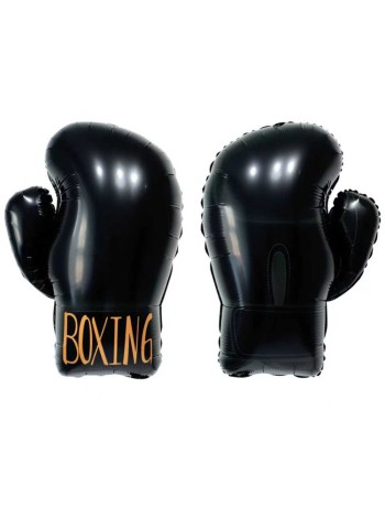 Фольга шар фигура Перчатка боксерская черные 26"/66 см Китай