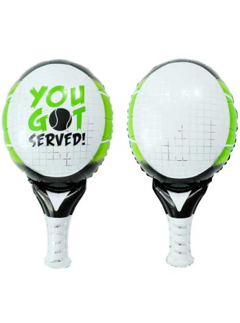 Фольга шар фигура Ракетка теннисная зеленая 32"/81 см Китай