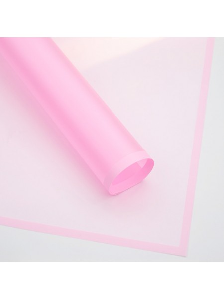 Пленка 60 х60 см 20 л цвет розовый прозрачная с каймой матовая