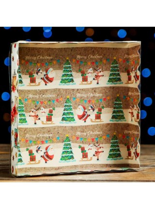 Коробка кондитерская 15 х15 х3 см Рождественский вечер! - для печенья