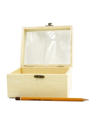 Коробка деревянная с окошком 15 х 12 х 8 см  HS-7-10