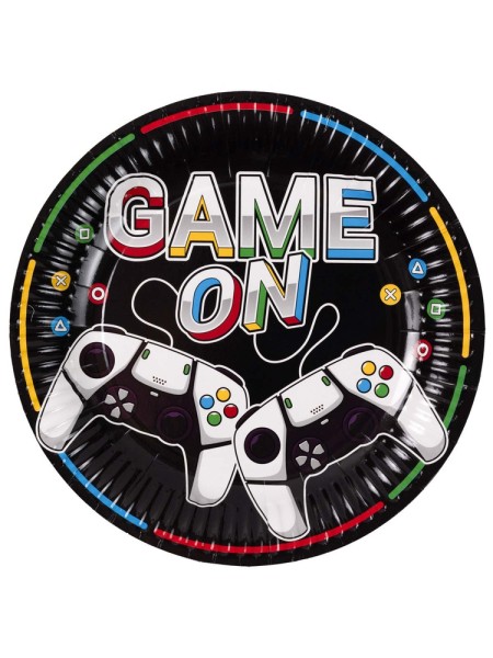 Тарелка бумага 6 шт 23 см GAME ON/G
