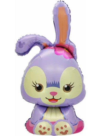 Фольга шар Зайка сиреневый 16"/41 см мини-фигура с клапаном 5 шт