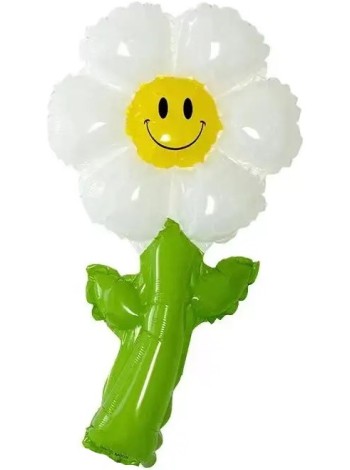 Фольга шар фигура Ромашка белая 17"/43 см мини-фигура с клапаном 5 шт
