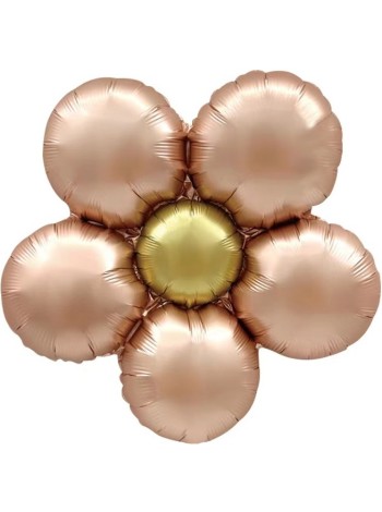 Фольга шар фигура Ромашка Розовое золото Сатин 18"/46 см НАДУВ ВОЗДУХОМ 1 Ш В УПАК