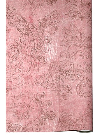 Бумага капелла 100 см х10 м растительный орнамент на розовом 41/622-61
