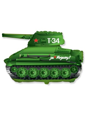 Фольга шар Танк Т-34 зеленый 31"/79 см 1шт Испания