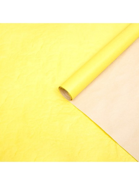 Бумага эколюкс 70 см х5 м двухцветная цвет кофе с молоком/желтая пастель