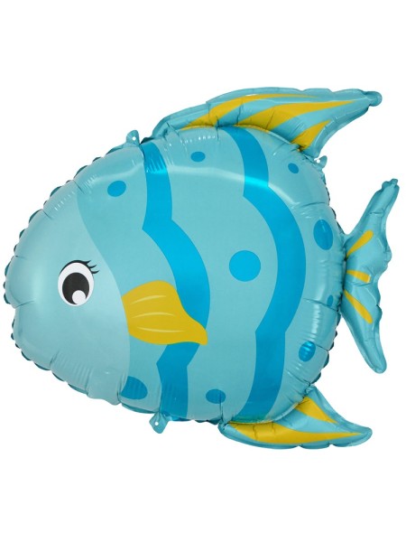 Фольга шар фигура Рыба голубая Китай 60,5 х 59,5 см