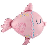 Фольга шар фигура Рыба розовая Китай 77 х 73 см