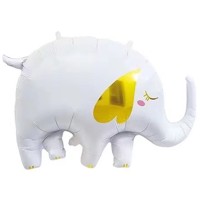 Фольга шар фигура Слоник белый Китай 33"/84 см