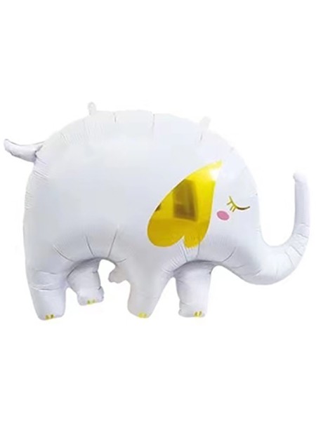 Фольга шар фигура Слоник белый Китай 33"/84 см