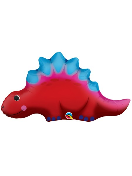 Фольга шар фигура Динозавр Стегозавр красный Qualatex 21"/53 см
