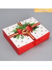 Коробка картон 31 ×24,5 ×8 см тиснение Красный бант
