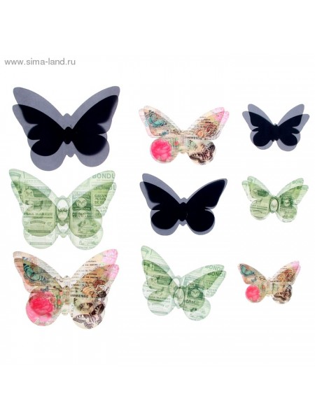 Набор декоративных бабочек Газетный 18 шт (5,5*3,5см, 7,5*5,5см, 9,5*6см)