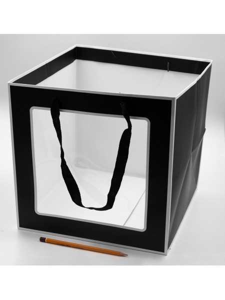 Пакет ламинированный 30 х30 х30 см с окном цвет черно-белый HS-6-3, HS-7-3