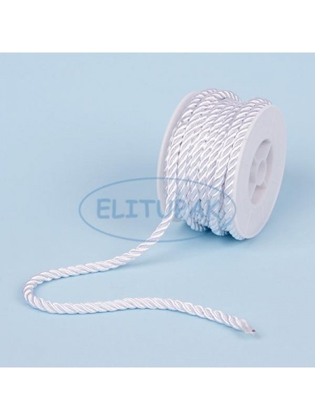 Шнур декоративный плетенный белый  5 мм х 9 м